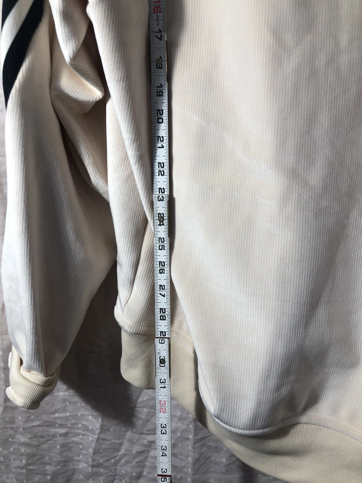 OFF WHITE Felpa con cappuccio Adidas da uomo cerniera intera bianca XLT