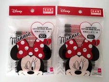 Lot 2 Disney Minnie Cotton Swab 50 pcs per pack x 2 set Daiso Free Shipping