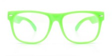 KIDS GLASSES GREEN CLEAR LENS PROTECT CHILD'S EYES FROM UVB UVA WITH POUCH