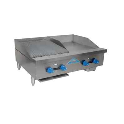 Comstock Castle 36'' Wide Gas Manual Griddle & Radiant Charbroiler Combo