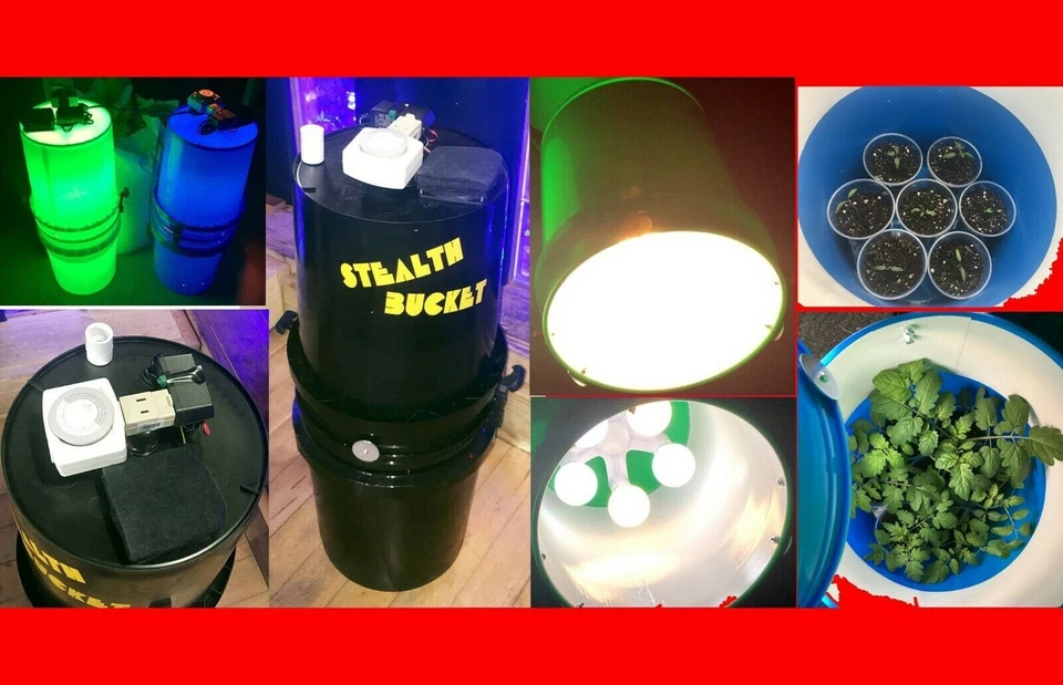 Cubo espacial sigiloso ECO NEGRO con luz de crecimiento LED e higrómetro ¡usa solo 10 vatios! Foto 4 de 4