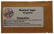 Nutrient Agar 23grams (Dehydrated)- Yields 1 Liter (40-50, 100mm plates)