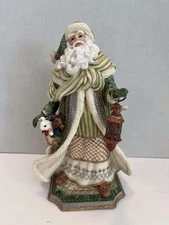 Vintage Fitz and Floyd Holiday Musicals Gregorian Santa 9" Figure White Christma
