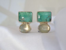 Echo of The Dreamer Sterling Silver 925 Turquoise Clip on Earrings