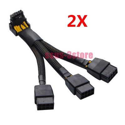 2x For GPU RTX4090 RTX4080 3X8 Pin PCI-E to 16 Pin Card Cable 12VHPWR Connector