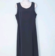 Vintage Talbots Sleeveless Maxi Dress Navy Blue Women's 12 Length 51" USA