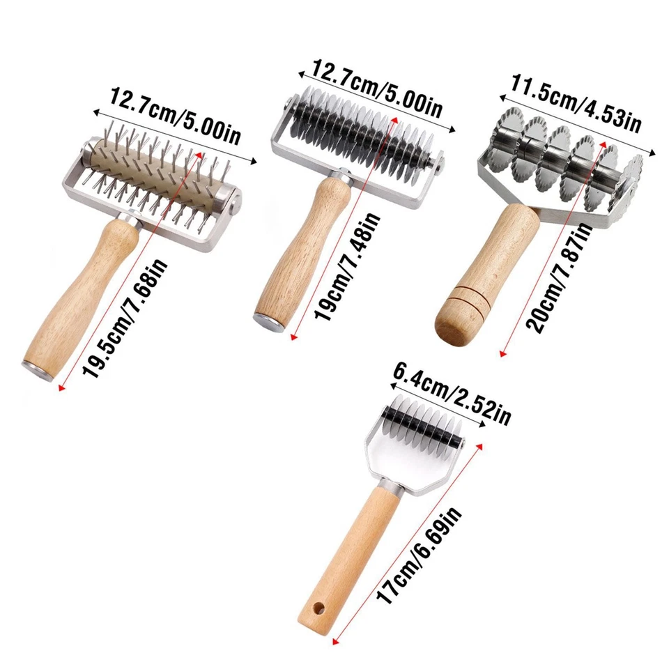 4Pcs Gitter Roller Schneider Roll Nudel Slicer für Restaurant Home Brot - Bild 2 von 4