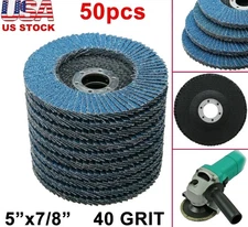 50PCS Premium Zirconia Flap Discs Abrasive Sanding Grinding Wheels 40Grits 5in