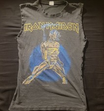 ​VINTAGE 1986 IRON MAIDEN SOMEWHERE ON TOUR T-SHIRT EDDIE CYBORG CUT SLEEVE...