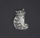 Pewter Cat Brooch