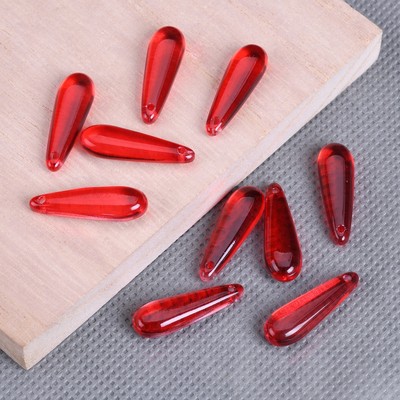 10pcs Long Teardrop Shape 22x7mm Crystal Glass Loose Beads For Jewelry Making