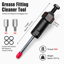 Grease Passage Cleaner Tool Kit With M6 M8 Ad...