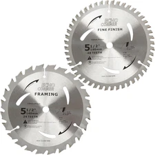 5-1/2" (10Mm Arbor) Circular Saw Blades 48Tooth+24Tooth, Heavy Duty Combo Pack C