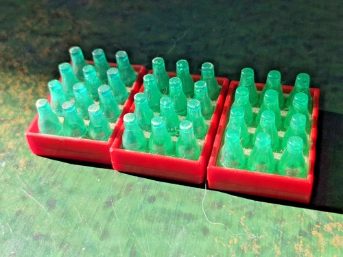 3 Vintage BUDDY L Green Coca Cola Bottles Delivery Crates Replacement JAPAN