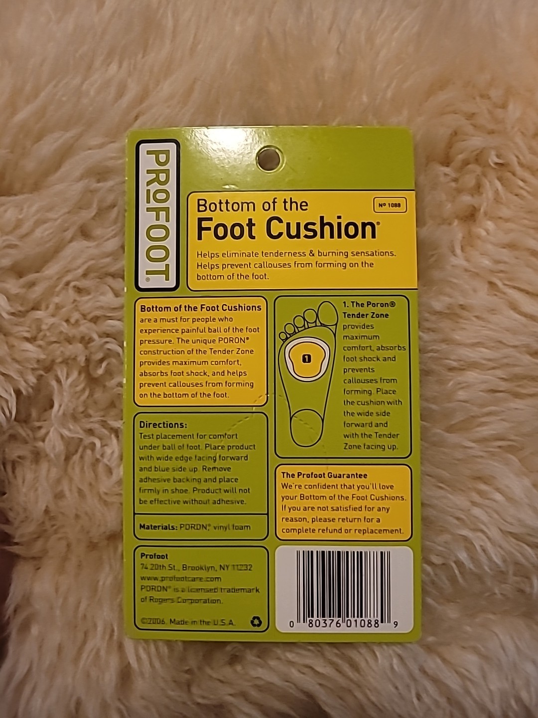 ProFoot Women's Bottom Of Foot Cushion Ideal For Flats And Heels New Sealed 1088