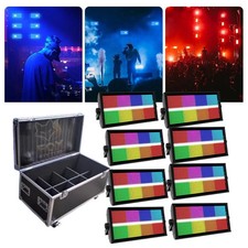 8Pack 1000W 960LED Wall Wash Light Strobe RGBW DMX Stage DJ Light with Road Case