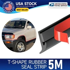 5M Car Door Edge Trim Guard Molding Rubber Seal Strip Scratch Protector Black