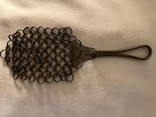 Antique Primitive Iron Chain link Pot Scrubber Cleaner Kitchen Utensil Farmhouse