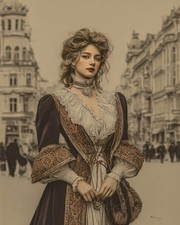 Victorian Lady Portrait Wall Art Print 8x10 Timeless Beauty Decor - 260327A123