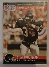 Pro Set 1990 Steve Broussard #688 Atlanta Falcons Rookie Draft NFL Football Card. rookie card picture
