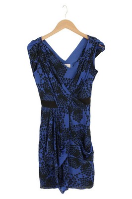 TIBI NEW YORK Damen Sommerkleid Gr. 36/S Blau Elegant Seide Vintage