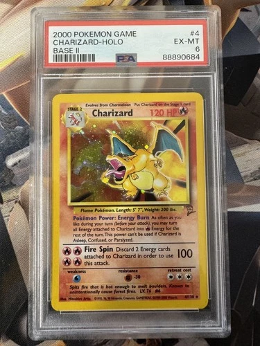 2000 Pokemon Base Set 2 4 Charizard PSA 6 88890684 Graded Pokemon Cards