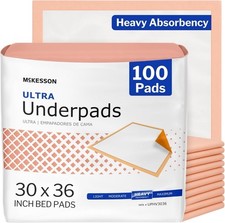100 McKesson Ultra Heavy Absorbency Adult Bed Pad Disposable Underpads 30x36"