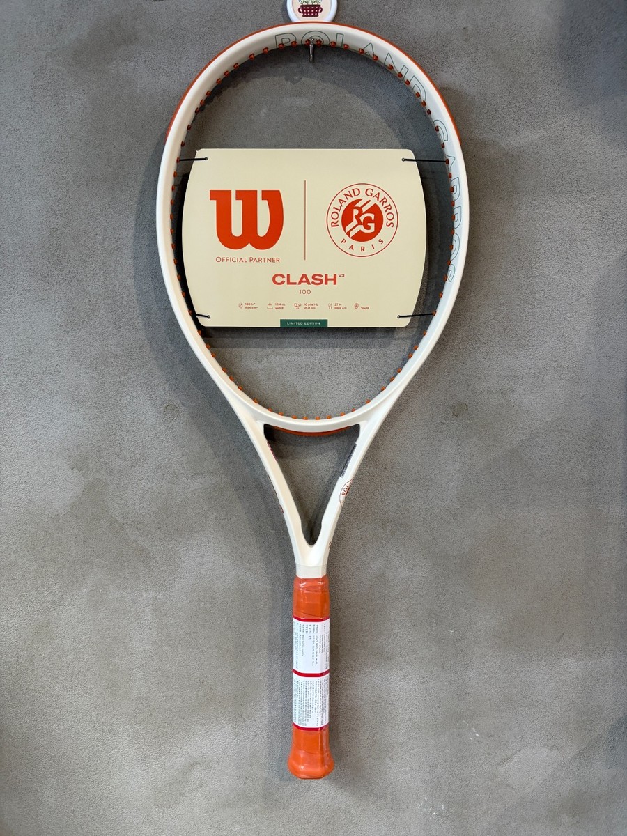 Wilson 2025 Clash 100 V3 Roland Garros Tennis Racquet 100sq 295g