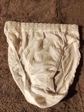 Hicut Sz 5 vintage fruit of the loom 100% nylon panties w/tag, Wide Lace 