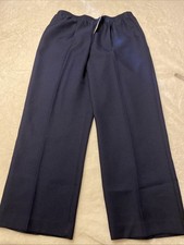 Alfred Dunner Petite Women  s Pants Size 12P Navy Pull On Elastic Waist Polyester
