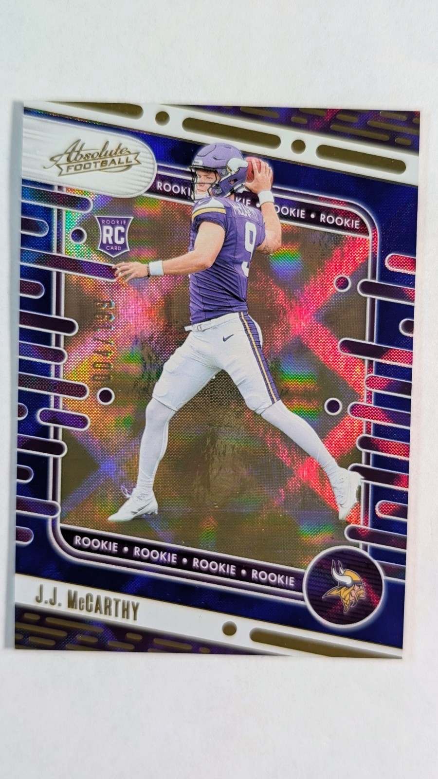 2024 Panini Absolute - Rookies J.J. McCarthy #110 Blue Diamonds /199 (RC)