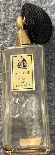 Arpege Eau de Lanvin Paris Perfume Empty Bottle Black Atomizer Gold Tone