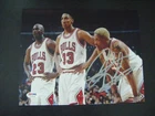 Dennis Rodman Chicago Bulls Signed 8x10 Photo Pippen & Jordan PSA DNA COA