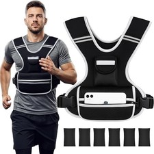 Adjustable Weighted Vest Men Women for walking, Workouts, Running, 2-18LB Black