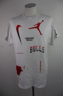 NIKE TEE Chicago Bulls Débardeur Basket Homme Coton Blanc TG M Trikot - Photo 1/4