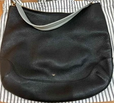 Anya Hindmarch Leather One Shoulder Bag Black Blue Gray Handles W43cm New