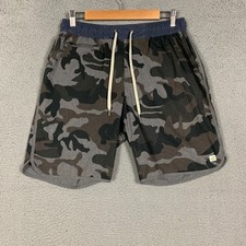 Vuori Banks Shorts Men's Medium Grey Camo Print V Cycled Stretch Woven Training