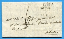1829 AGLIE' stampatello nero ( Vollmeier n. 1  ) + a fianco IVREA (305784)