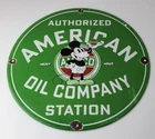Vintage American Gasoline Porcelain Sign - Mickey Mouse Gas Pump Plate Sign