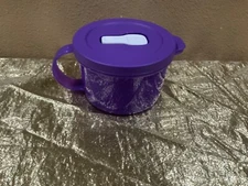 New Beautiful Tupperware Crystalwave Mini Soup Mug Microwaveable Purple Color