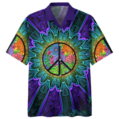 Hippie Flower Peaceful Hawaiian Shirt For Men And Women