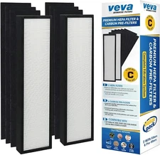 *NEW* Veva 2 HEPA Air Filters & 6 Carbon Pre-Filters Replacement Filter C