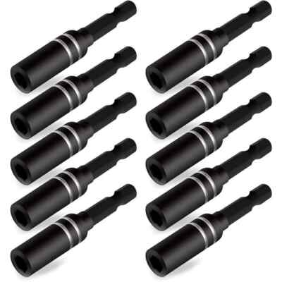10Pc Magnetic Extension Socket Drill Bit Holder Screwdriver 8mm Hex Shank Quick