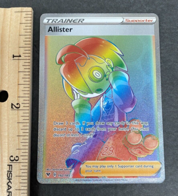 2020 Pokemon TCG Vivid Voltage Allister 192/185 Rainbow Rare NRMN