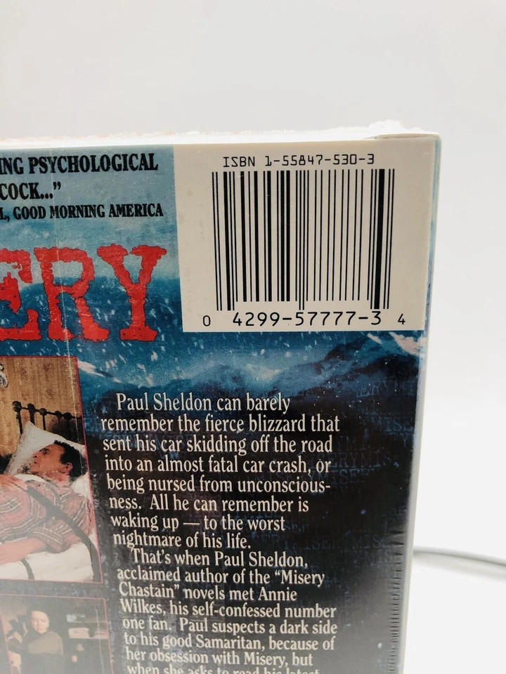 Rare Vintage 1991 Misery VHS Video Factory Sealed  Stephen King Nelson Foto 4 de 4