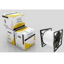 1000ft Cat6 Copper Plenum CMP Fluke Pass 550Mhz UTP Ethernet LAN Cable RIM White