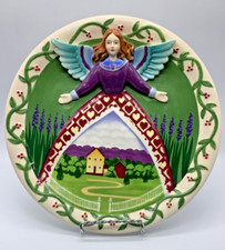 Jim Shore Heartwood Creek 4 Seasons Summer 9" 3D Ceramic Angel Plate 2004