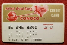 CONOCO Hotest Brand Going Credit Card exp 1963  cc197