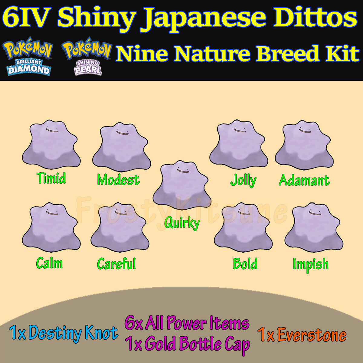 Ditto 6 IV Shiny Japanese Any NATURES ITEMS Pokemon Scarlet