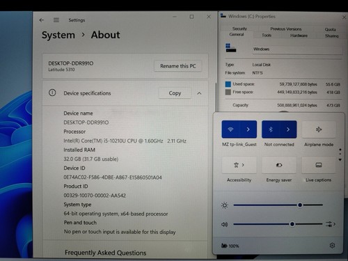 Dell Latitude 5310 13.3" FHD i5-10210U (4 núcleos) 512GB NVMe SSD 32GB RAM Win11 - Imagen 8 de 10
